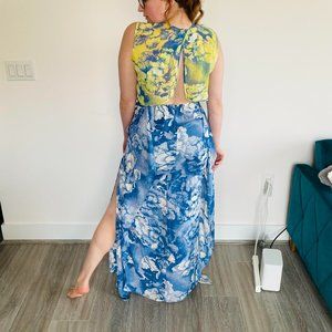 BCBG Sleeveless Floral Maxi Dress